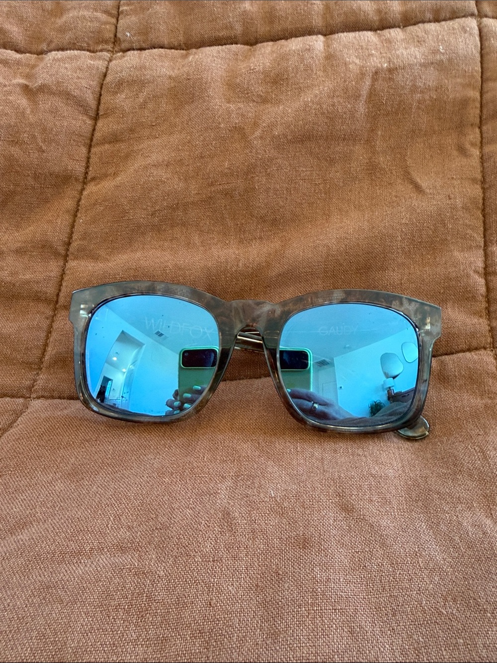 Wildfox Women’s Sunglasses - Blue Mirrored Lenses with Tortise Frame